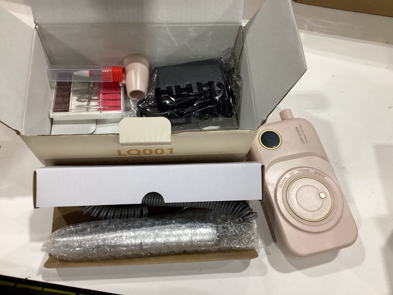 Condition photo showing Good Condition for portable nail drill electric file: 35000rpm professional rechargeable nail e file machine,for acrylic nails gel polishing removing, cordless efile with bits kit for manicure salon home (pink)