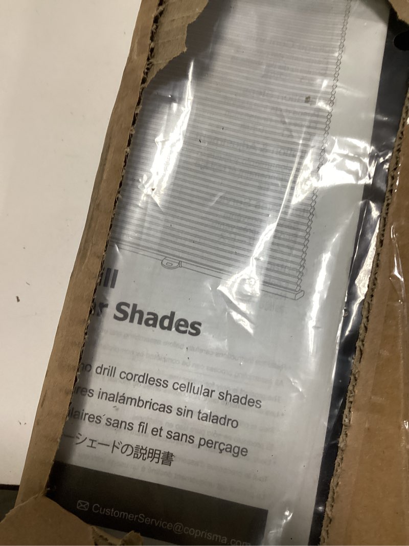 Condition photo showing Good Condition for LazBlinds Cordless Cellular Shades, No Tools No Drill Blackout Honeycomb Shades Pleated Blinds for Windows, 31'' W x 36'' H, Silver White Blackout-silver White 31'' W x 36'' H