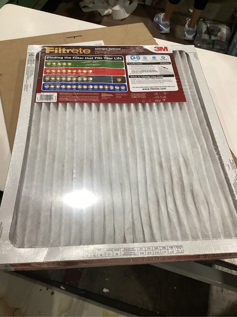 Condition photo showing Good Condition for filtrete 20x25x1 ac furnace air filter, merv 11, mpr 1000, micro allergen defense, 3-month pleated 1-inch electrostatic air cleaning filter, 2 pack (actual size 19.688 x 24.688 x 0.84 in
