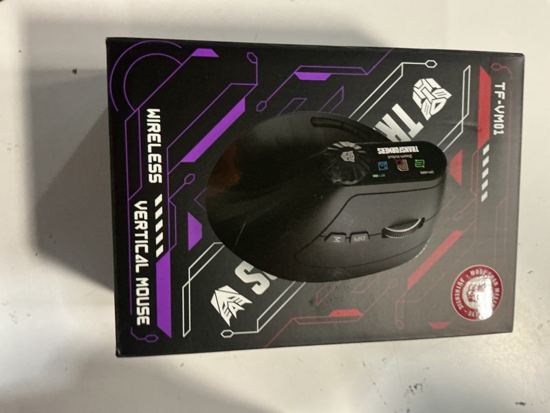Condition photo showing New/Like New for transformers vertical ergonomic mouse with led screen & knob control, rechargeable vertical mouse wireless, 3-device connectivity (2.4g + dual bluetooth), quiet clicks, computer mice for pc/mac/laptop black