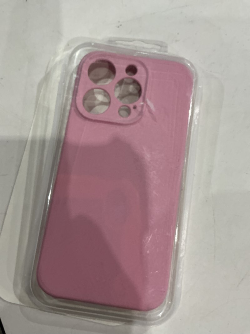 Condition photo showing Good Condition for compatible with iphone 15 pro case, shockproof liquid silicone protective phone case with soft anti-scratch microfiber lining ultra slim drop protection phone cover (pink)