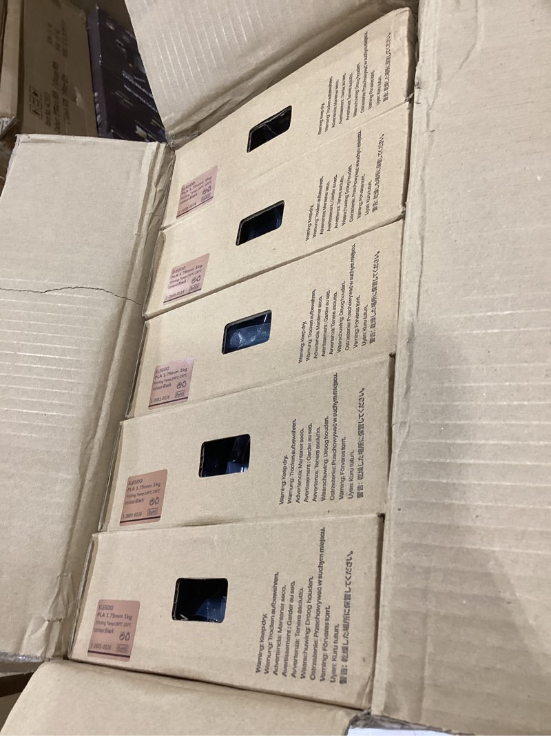 Condition photo showing New/Like New for elegoo pla filament 1.75mm black 10kg, 3d printer filament bulk dimensional accuracy +/- 0.02mm, 10 pack 1kg cardboard spool(2.2lbs) 3d printing filament fits for most fdm 3d printers 10*1kg black