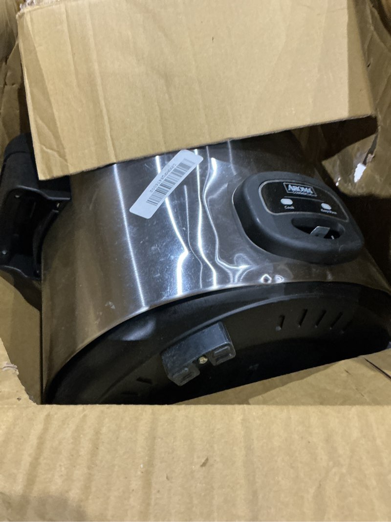 Condition photo showing As Is for (ed)aroma housewares 60-cup (cooked) (30-cup uncooked) commercial rice cooker, stainless steel exterior (arc-1130s), silvers