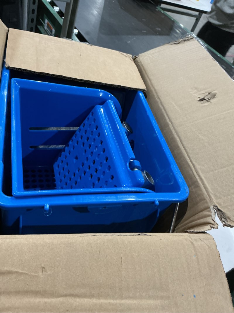 Condition photo showing Good Condition for matthew cleaning blue 22quart compact mop bucket incl.2 pcs mop head with side press wringer on wheels,tandem portable floor cleaning wavebrake,ideal for household,industrial,restaurant,janitorial use blue 22 quart