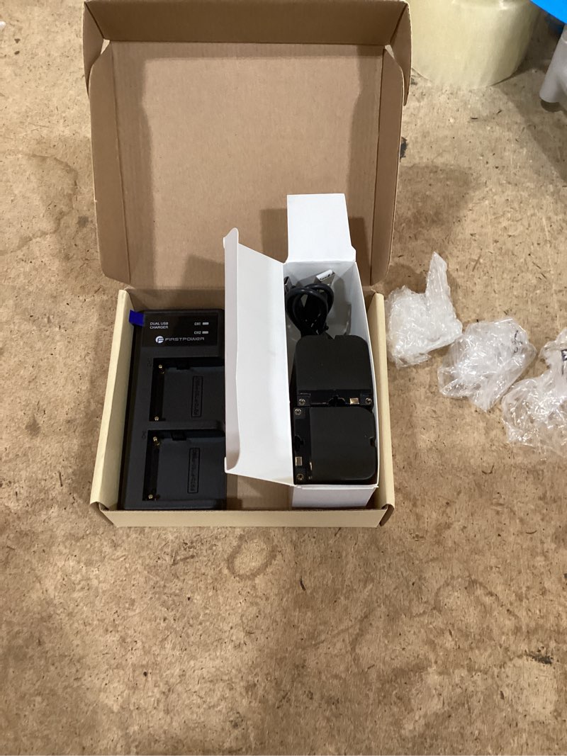 Condition photo showing Good Condition for firstpower np-f750 battery (2-pack/5600mah) and dual usb charger for sony np-f550 f570 f750 f770 f960 f970 battery sony ccd-trv215 ccd-tr917 ccd-tr315 hdr-fx1000 hdr-fx7 hvr-v1u hvr-z7u hvr-z5u