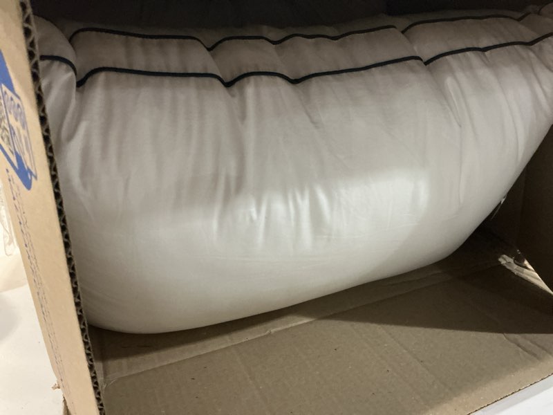 Condition photo showing As Is for serta hotel collection bed pillows queen/standard size set of 2, 400 thread count 100% cotton cover, medium firm, support gusseted down alternative pillow for back, stomach or side sleepers, 18" x 26"