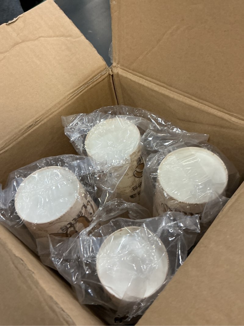 Condition photo showing New/Like New for amazon basics to go hot paper coffee cups with lids, 16 oz, café design, disposable, 100-count solid - 16oz 100-count