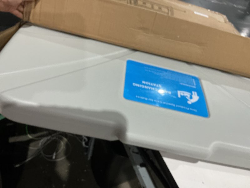 Condition photo showing As Is for baby changing station commercial,wall mounted baby changing station with safety strap,wall mounted changing table for commercial bathroom, baby changing station that makes every mother happy