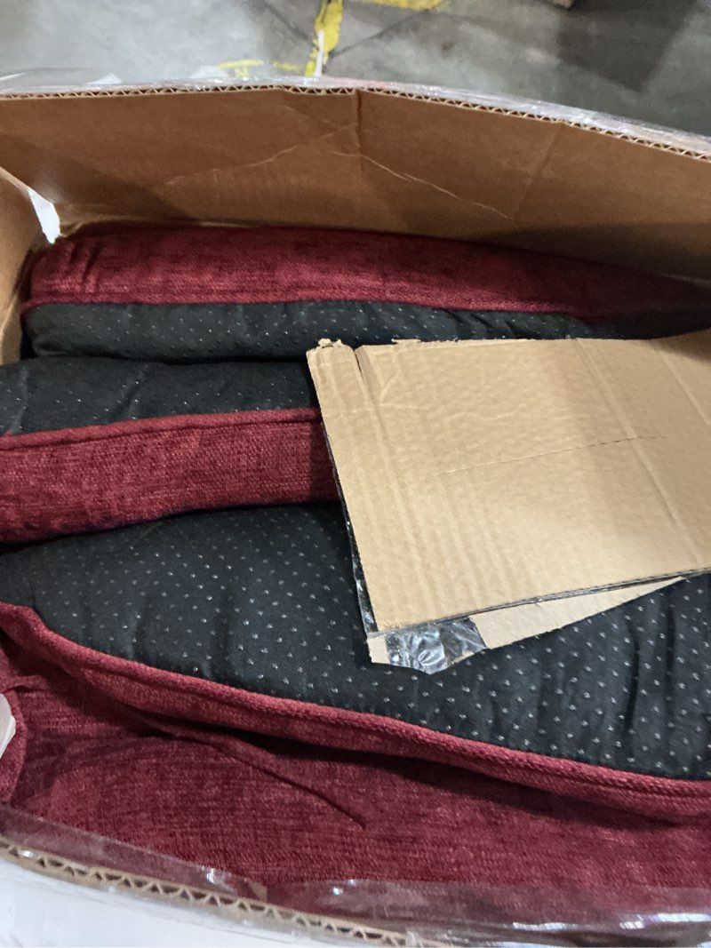 Condition photo showing Good Condition for HARBOREST Chair Cushions for Dining Chairs Set of 4 - Chenille Tufted Kitchen Chair Cushions with Ties and Non-Slip Bottom, Foam Chair Pads for Dining Chairs, 17" x 17", Burgundy Burgundy 4 Count (Pack of 1)