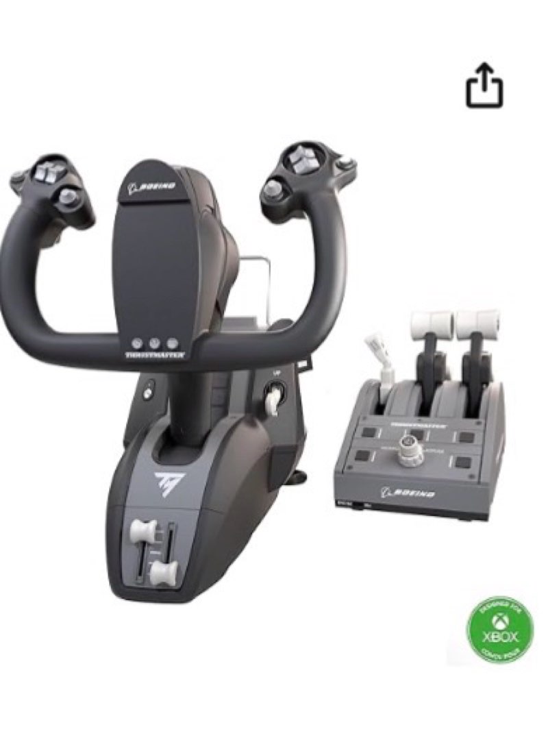 thrustmaster tca yoke pack boeing edition – yoke & quadrant bundle for xbox series x|s & pc – realistic flight simulator controls