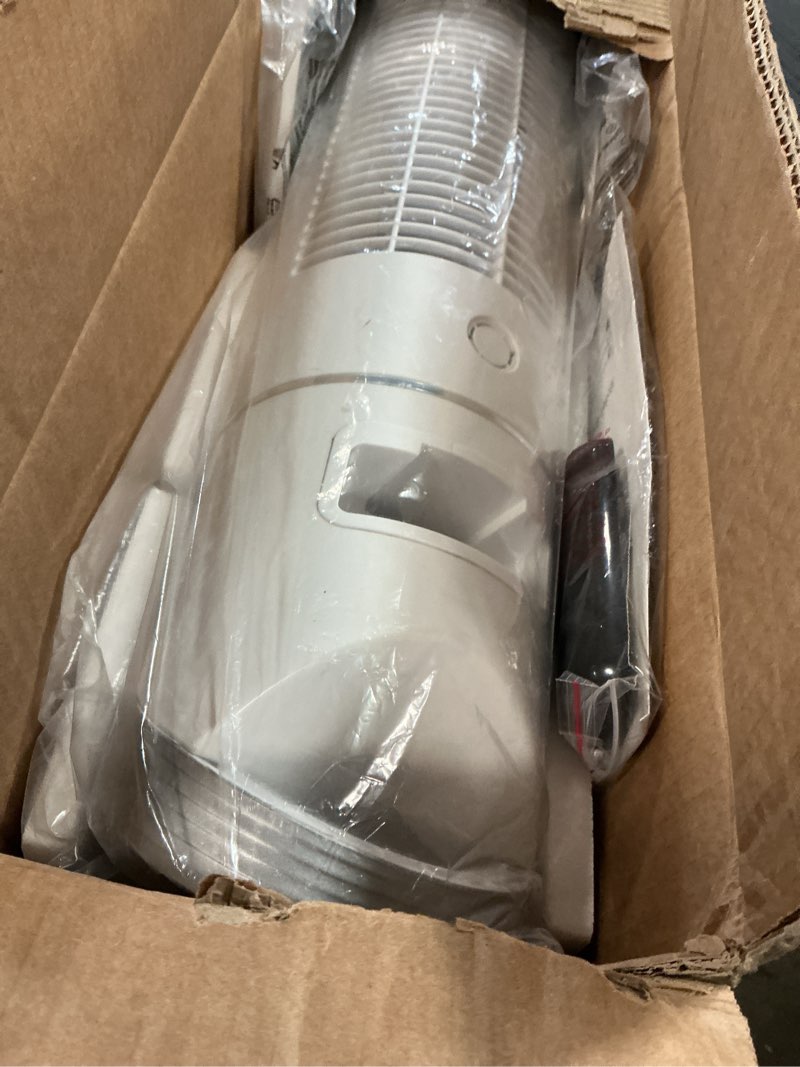Condition photo showing As Is for Space Heater, 34" Space Heater for Large Room with Remote, 1500W Tower Heater with 12H Timer, 70° Oscillating, Adjustable Thermostat, Overheating & Tip-over Protection, Indoor Use, White