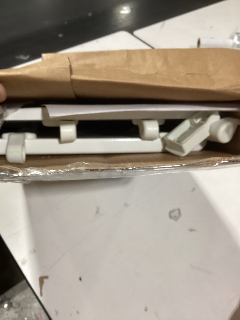 Condition photo showing As Is for Mayfair Cassel Slow Close Toilet Seat, Easy Clean, Non Slip Premium Wood Seat, Easy Install, Made in USA, Elongated, White Elongated 1 - Toilet Seat