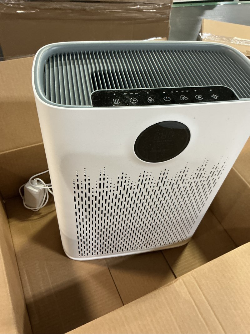 Condition photo showing As Is for Air Purifiers for Home Large Room, Cover Up to 2400 Ft² with True HEPA Filter, Smart Mode, PM2.5 Air Quality Display, 22dB Sleep Mode, Aromatherapy with 2X-Purification & 360°Air Outlet, HAP603, White Bright White