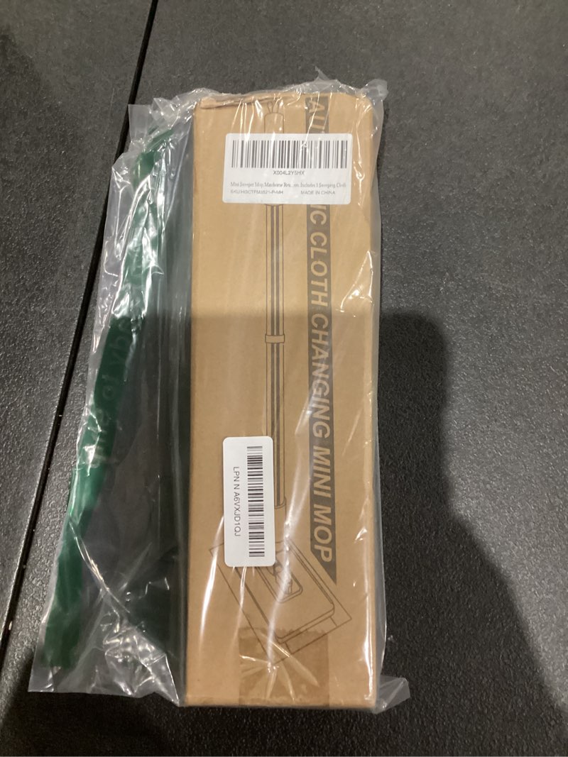 Condition photo showing New/Like New for Mini Sweeper Mop,Masthome Reusable Clamp Mop with Short Stainless Steel Handle,1 Second Installation,Flat Dust Mops for House Wall,Bathroom, Windows, Corners, Includes 1 Sweeping Cloth White Mini