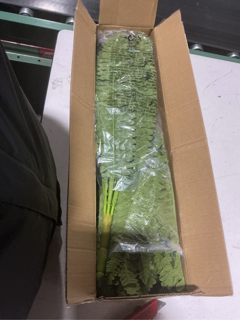Condition photo showing Good Condition for forest prince 35" ferns artificial bush plants large, 2 artificial boston ferns with 39 fronds for outdoors home decor 35" 2 pcs