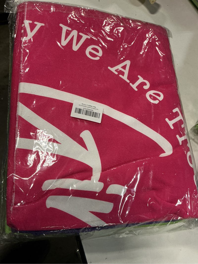 Condition photo showing New/Like New for 4 Pack Girls Trip Gifts Favors 2025 Beach Towel, Microfiber Oversized Swim Towels Friendship Girls Weekend Gifts for Women Sister Beach Accessories Necessities for Pool Camping Travel 32x71 inch 2025girlstrip1