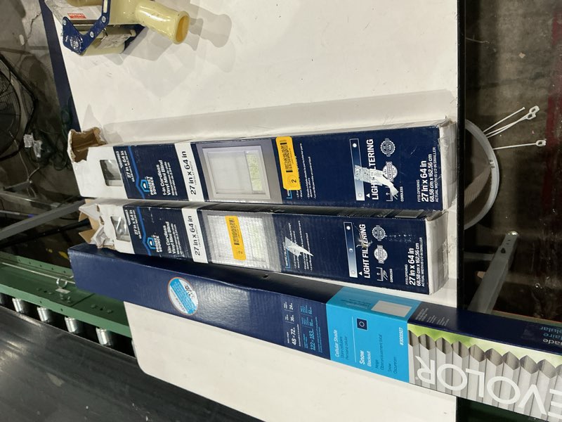 Condition photo showing As Is for assorted blinds size and brands vary 