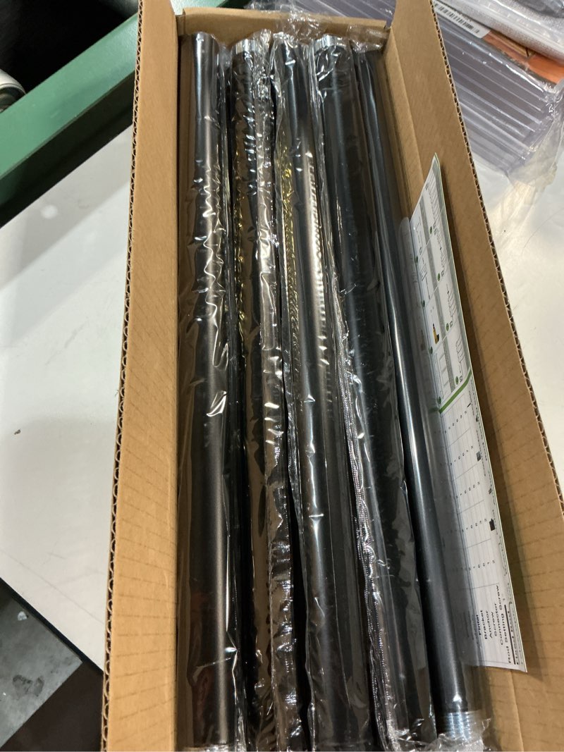 Condition photo showing New/Like New for zyrw black curtain rods, room darkening curtain rod for windows 66 to 120 inches(5.5-10ft), wrap around rods, adjustable heavy duty blackout drapery rod, window treatment, matte black 66-120" matte black