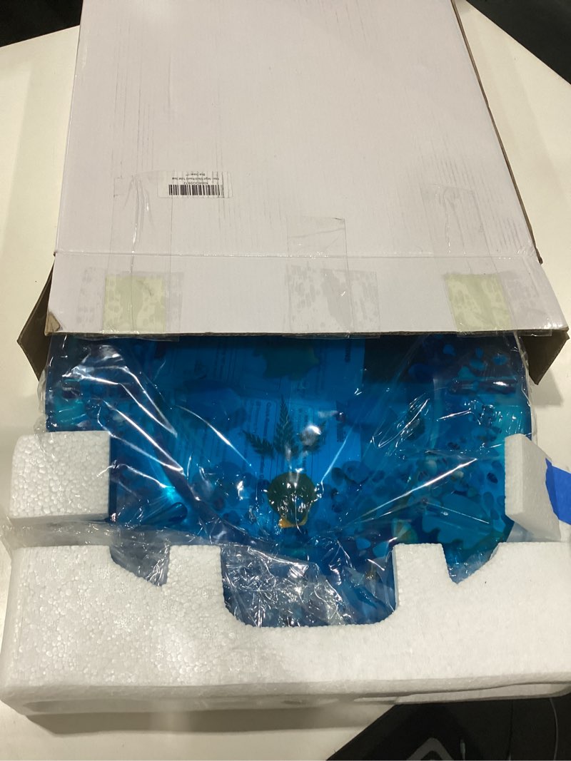 Condition photo showing New/Like New for angol shiold round ocean resin toilet seat slow close quick release metal zinc alloy hinge easy to install also easy to clean, decorative acrylic seats (17 inch, blue ocean, upgraded hinge) transparent blue ocean fish
