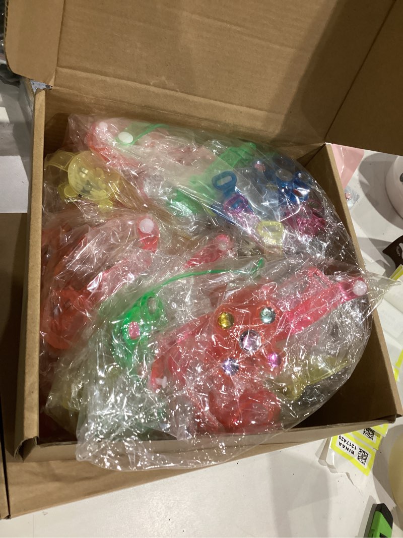 Condition photo showing As Is for 48-Pack LED Light Up Fidget Spinner Bracelets - Glow in The Dark Party Favors for Kids Ages 8-12