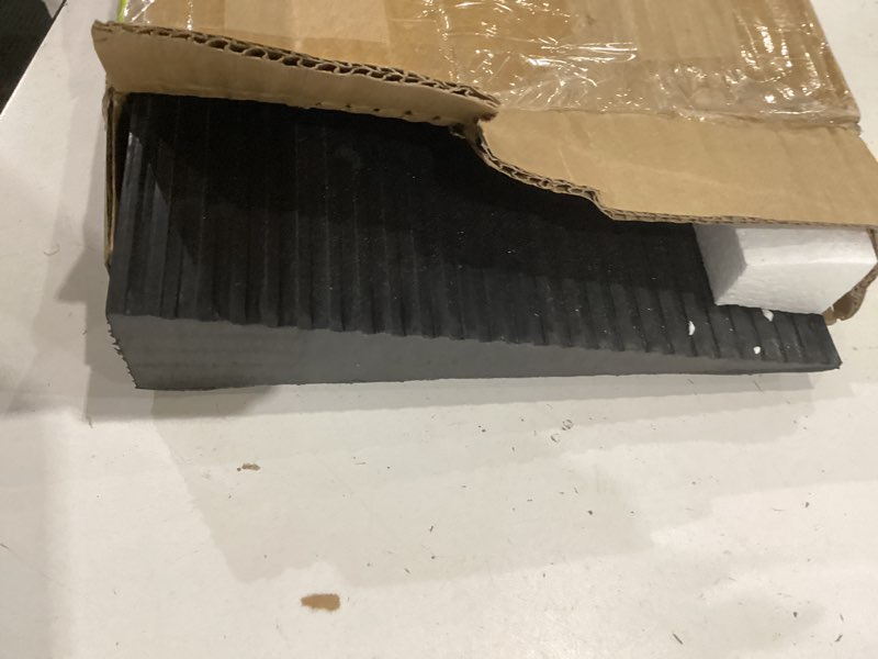 Condition photo showing Good Condition for 1.5'' rise threshold ramp for doorways, 2204 lbs capacity rubber threshold ramp, non-slip driveway curb ramps handicap ramp for wheelchair scooter stroller, cuttable & adjustable size