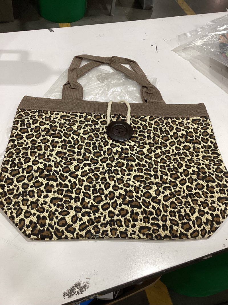 Condition photo showing Good Condition for canvas bag ethnic style pattern for women shoulder bag retro casual tote handbag splicing knitting accessory