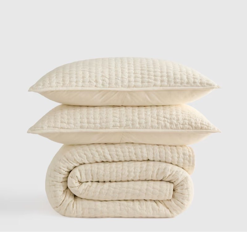 European Linen Cotton Stitch Quilt Set