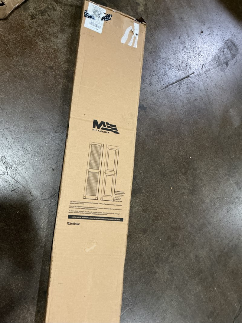 Builders Edge 14.5 in. W x 74 in. H, Custom Cathedral Top Center Mullion, Open Louver Shutters, Incl