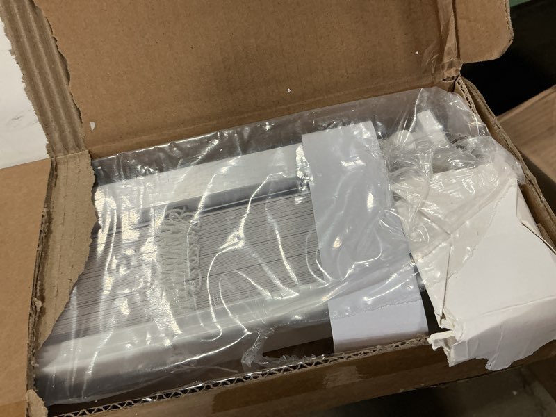 Condition photo showing As Is for No Tools No Drill Cordless Mini Blinds 38" Wx 64" H, 1" L-Shaped Blades, Horizontal Vinyl Blinds for Indoor Windows, White 38x64in