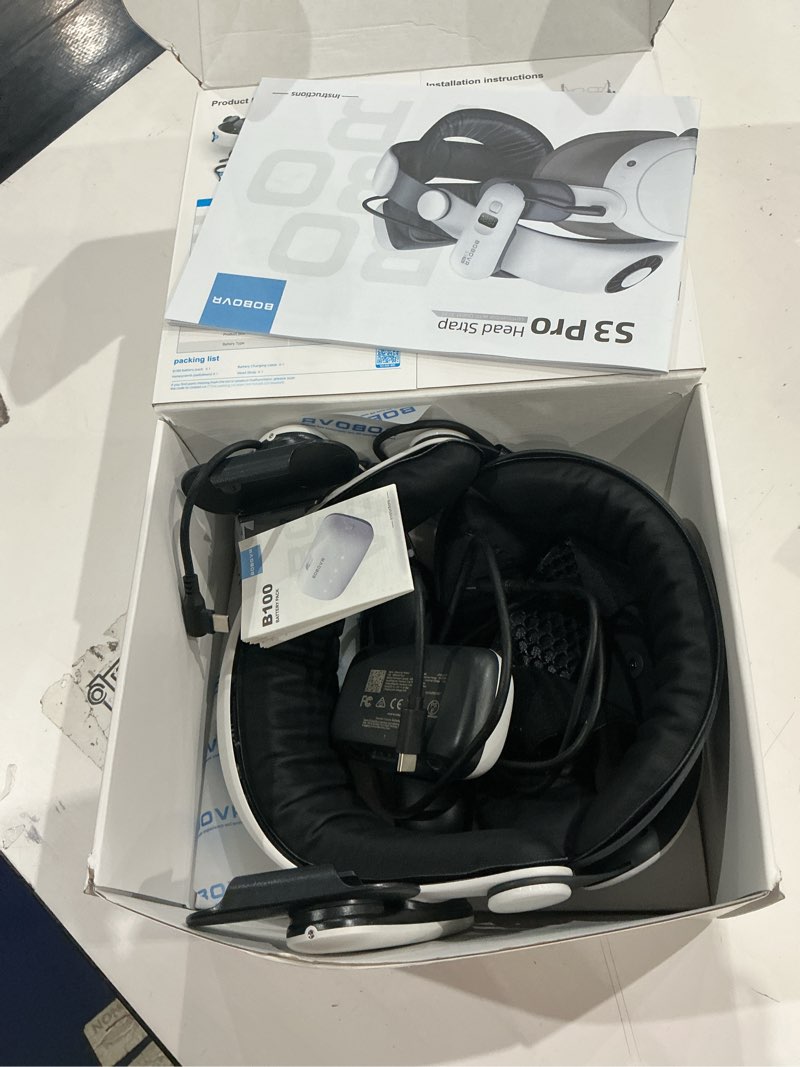 Condition photo showing As Is for bobovr s3 pro battery strap accessories,head air cooling system and 10000mah hot-swappable battery pack,compatible with meta quest 3/quest 3s