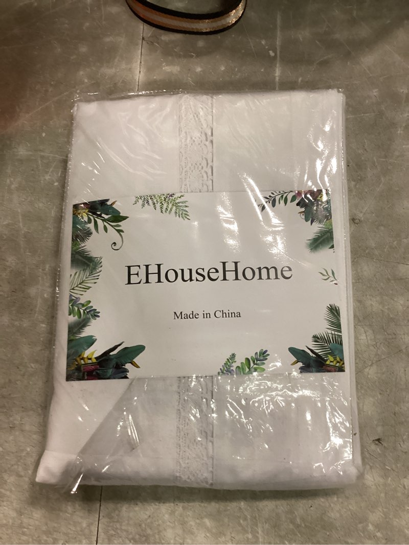 Condition photo showing New/Like New for ehousehome fabric table cloth of textile with white lace-waterproof/wrinkle free/stain resistant/oil proof-for dining,indoor&outdoor,wedding,holiday,white,rectangle 60x144inch white 144" x 60" (rectangular)