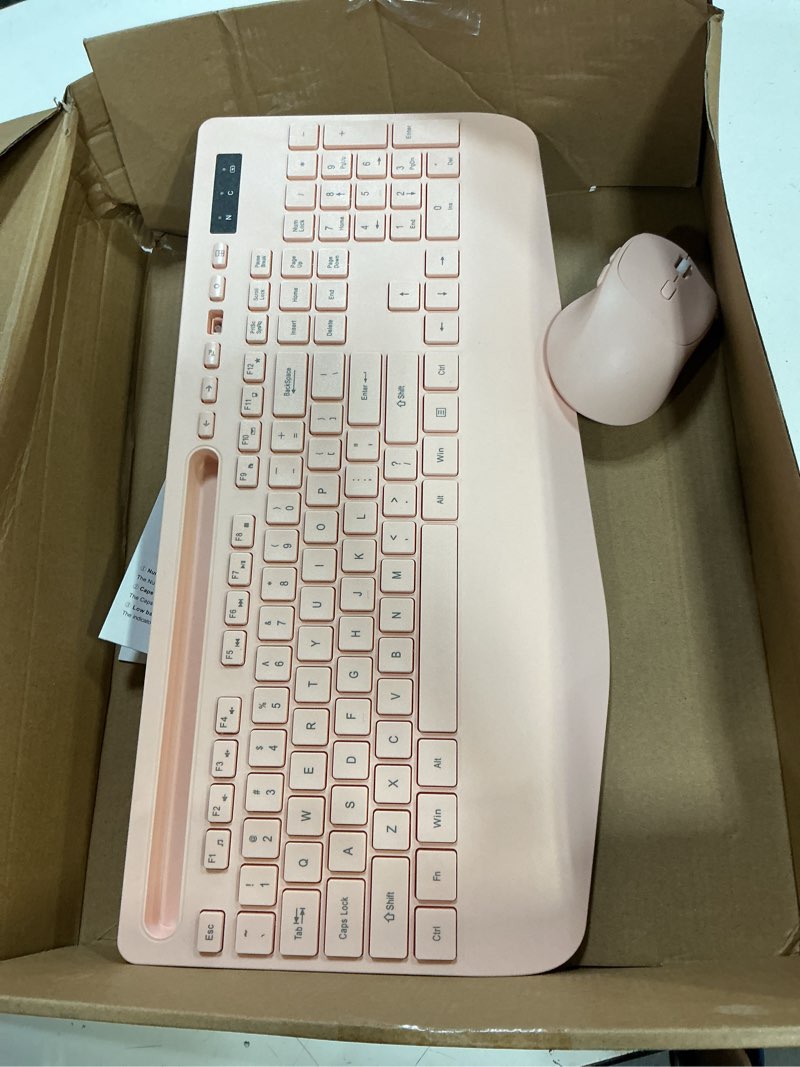 Condition photo showing As Is for logitech mk270 wireless keyboard and mouse combo for windows, 2.4 ghz wireless, compact mouse, 8 multimedia and shortcut keys, 2-year battery life, for pc, laptop - rose rose 1 pack combo