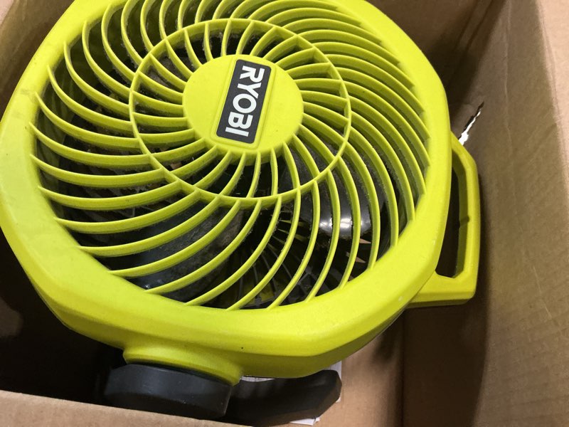 Condition photo showing As Is for RYOBI ONE+ 18V Cordless Hybrid WHISPER SERIES 7-1/2 in. Fan (Tool Only), GREEN (PCL811B)