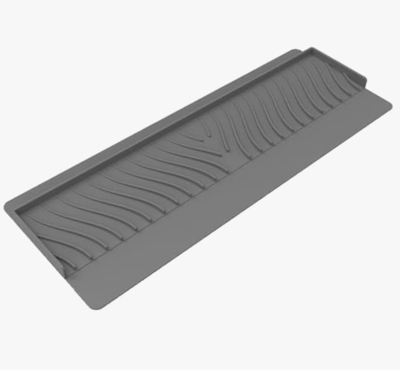 Sink Edge Mat, Cuttable Silicone Sink Draining Guard with Drainage Design Sponge Organizer Holder fo