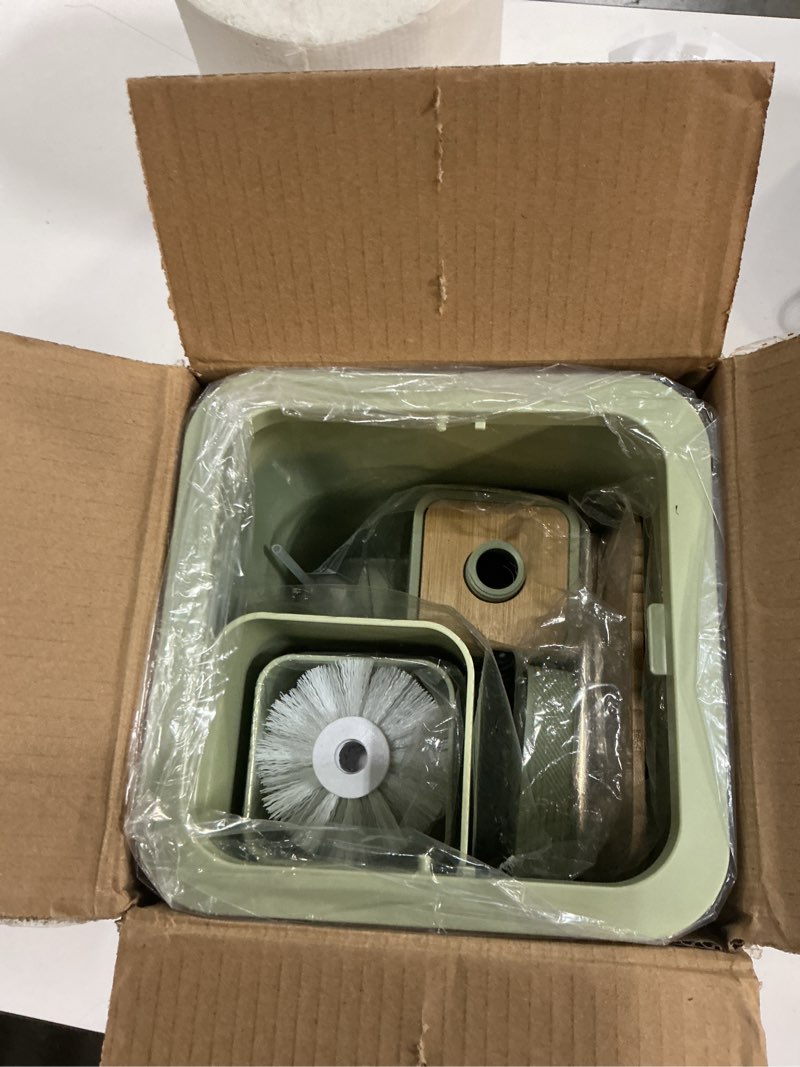 Condition photo showing New/Like New for cerbior bamboo bathroom accessories set 6 piece square spiral set,green green complete set