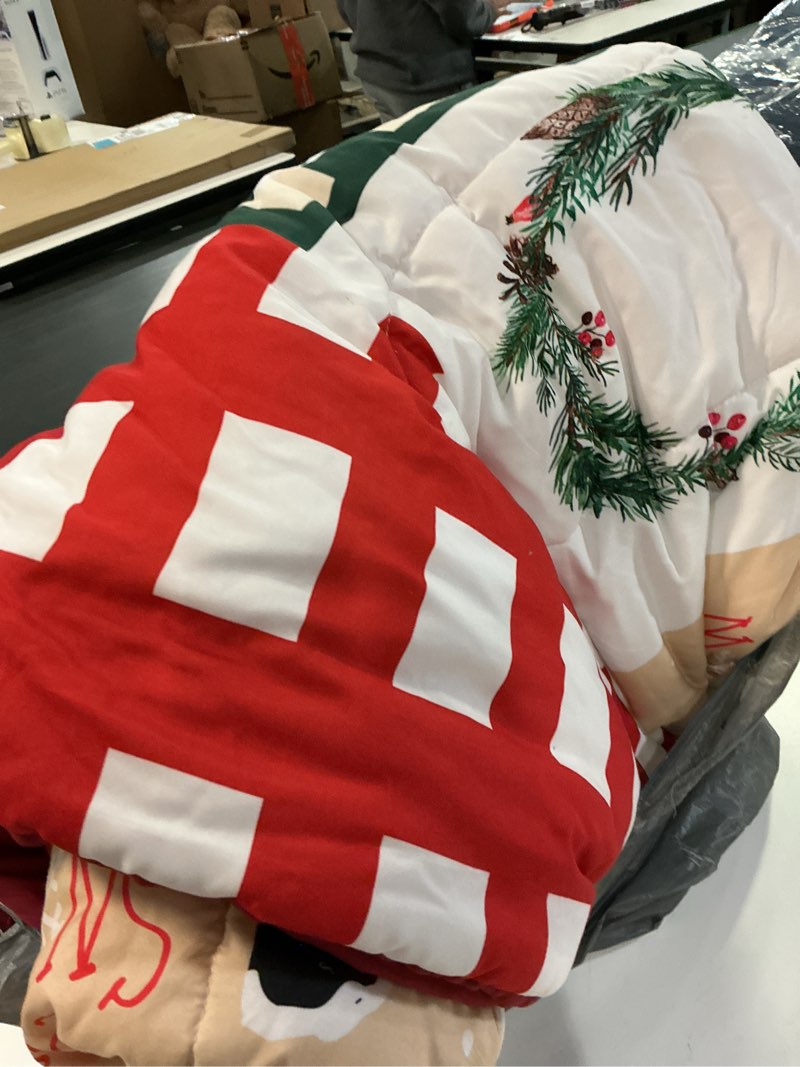 Condition photo showing As Is for Red Snowflake Blanket Christmas Throw Blanket Winter Holiday Bed Blanket Super Soft Flannel Fleece Blanket (similar)