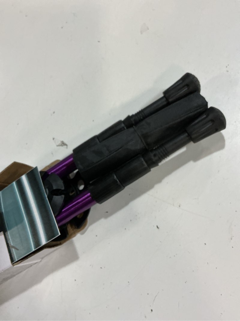 Condition photo showing Good Condition for thefitlife nordic walking trekking poles - 2 sticks with anti-shock and quick lock system, telescopic, collapsible, ultralight for hiking, camping, mountaining, backpacking, walking, trekking purple
