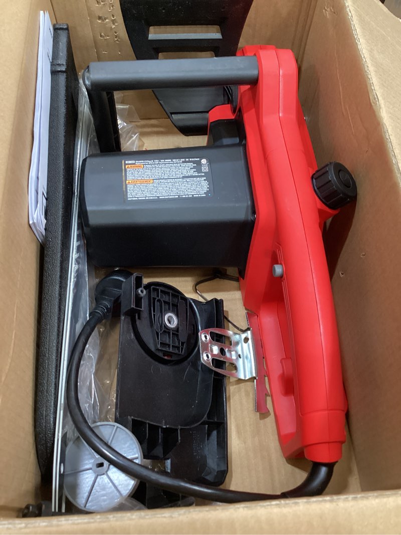 Condition photo showing As Is for craftsman electric chainsaw, 16 inch, 12 amp corded chain saw electric, ergonomic, powerful motor (cmecs600)