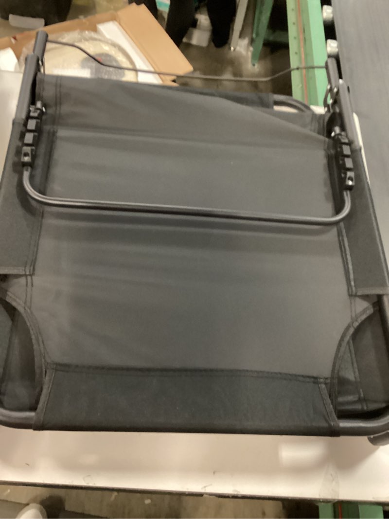 Condition photo showing As Is for VILLEY Oversized Padded Chaise Lounge with Cushion, Foldable Camping Cot, Patio Reclining Lounge Chairs, Folding Sleeping Bed for Outdoor, Indoor, Backyard, Garden, Camping, Relaxing, Beach Tanning