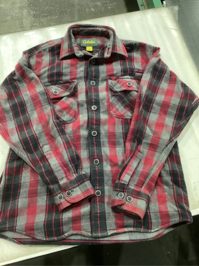 Cabelas red and black plaid heavy flannel Size: M
