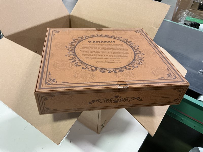 Condition photo showing New/Like New for AMEROUS 14 inches Wooden Chess Set with Metal Chess Pieces / 2.5'' King/Storage for Chessmen/Gift Package/Instructions/Classic Board Game