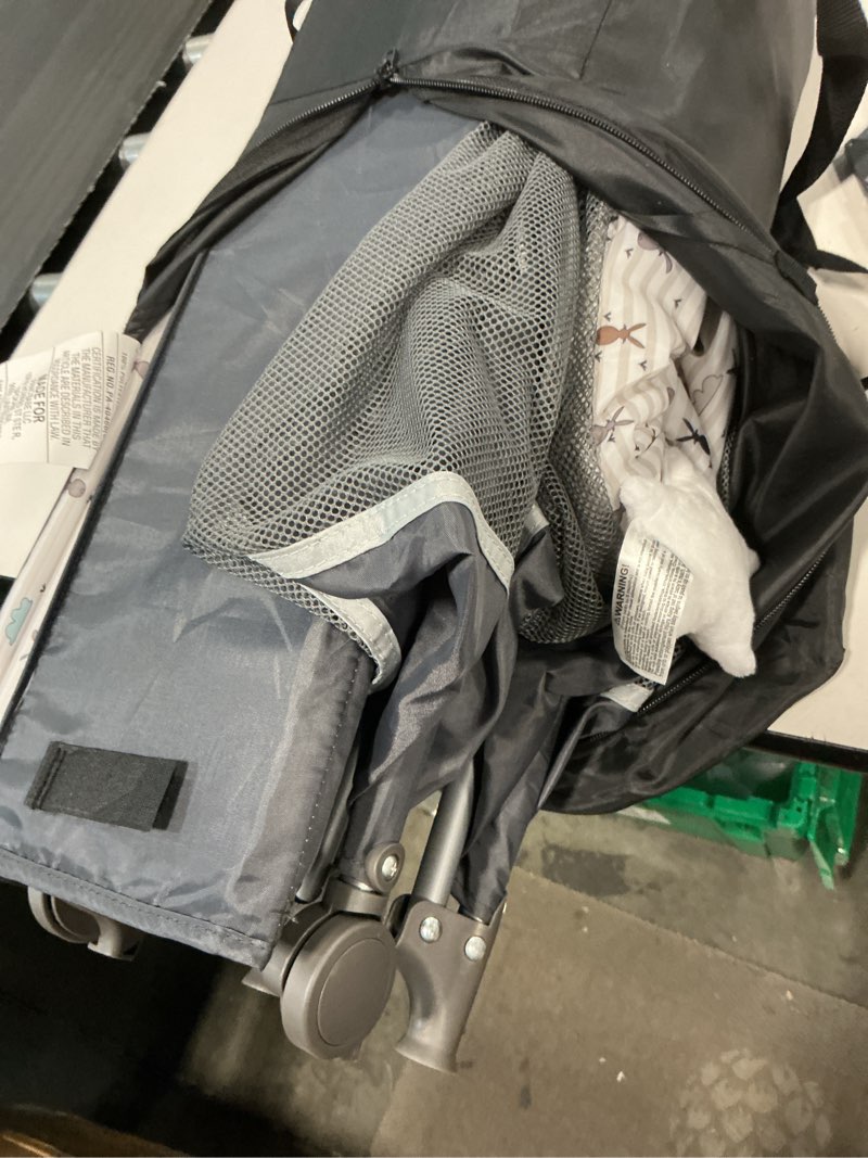 Condition photo showing Good Condition for pamo babe pack and play with bassinet, portable playard for baby | foldable portable playard, lightweight crib with compact storage for travel & outdoor use grey
