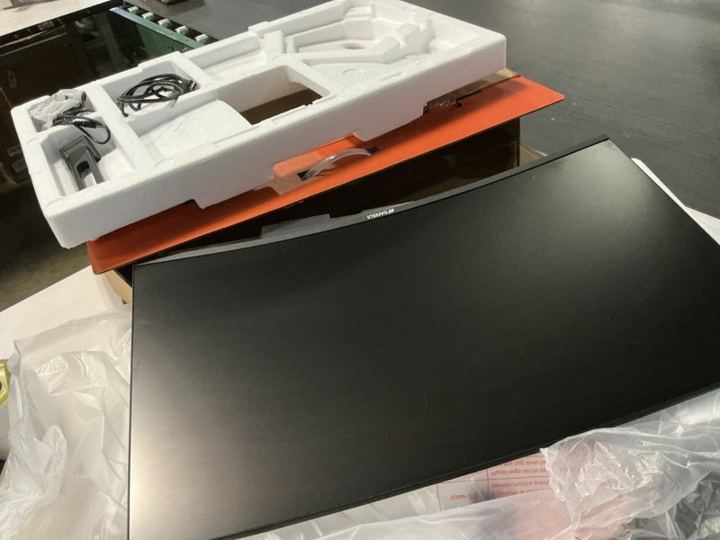 Condition photo showing Working Condition Verified for sansui 27 inch curved gaming monitor 200hz 1ms with speakers fhd 1080p computer monitor freesync|1500r|130% srgb|hdr|low blue light|hdmi dp ports|vesa mount|metal stand(hdmi cable incl.) 27 inch fhd 200hz curved 1500r gaming monitor