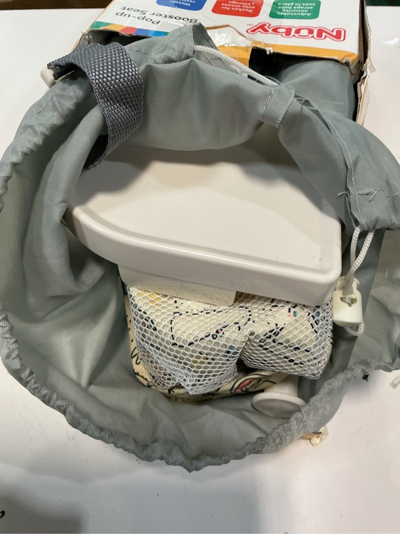 Condition photo showing Good Condition for nuby pop-up booster seat with removable tray - 6+ months - portable booster seat for floor for indoor/outdoor use - 3-point safety adjustable straps - summer travel essentials - safari