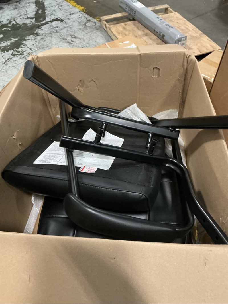 Condition photo showing Good Condition for clatina big & tall 400 lbs waiting room guest chair set of 1, leather office reception chair no wheels with backrest wide seat and padded arms for home lobby conference waiting room office, black black 400lbs 2pack