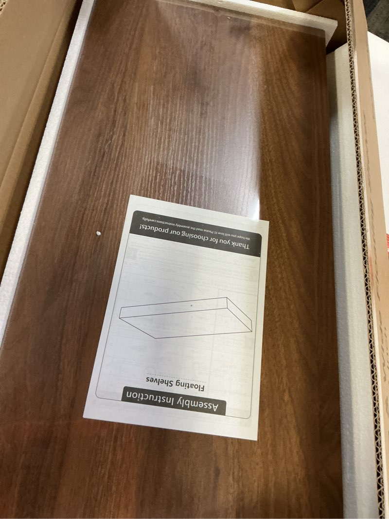 Condition photo showing New/Like New for heimlove 12" deep floating shelves for wall, 24 inch shelf bathroom shelves set of 1, mounted shelves for books living room laundry room bedroom kitchen home office, walnut 23.6"w x 11.6"d x 2"h, 1 pack walnut