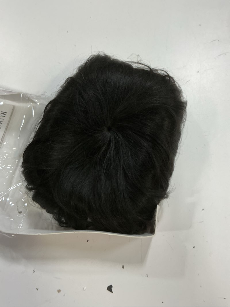 Condition photo showing Good Condition for ruwiss pixie cut human hair wig – short wigs for black women with bangs, natural layered wavy wig, glueless, 1b# fq-001 1b#fq-001