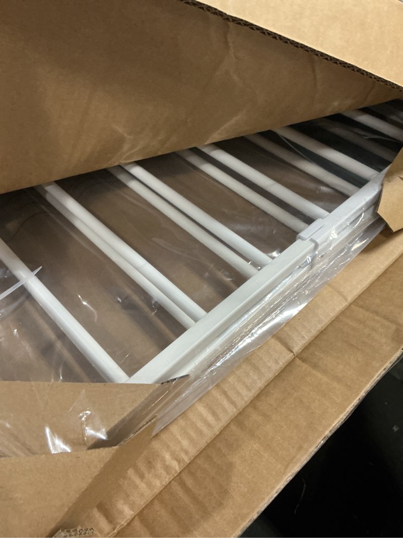 Condition photo showing New/Like New for babelio baby gate for stairs, kitchen & doorways, no bottom bar| easy installation| one-handed operation| auto-close| hardware mount (drill needed) safety dog gate (white - b17, 24-39" w, 28" h) white - b17 28" h, 24-39" w-compact