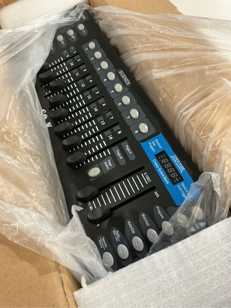 Condition photo showing New/Like New for co-z 192 dmx 512 stage dj light controller lighting mixer board console for light shows, party disco pub night club djs ktv bars and moving heads