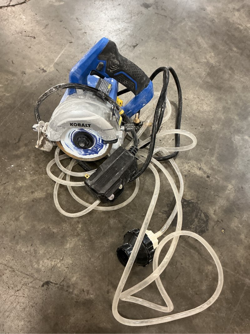 Condition photo showing As Is for kobalt 1.16-in ceramic tile cutter kit